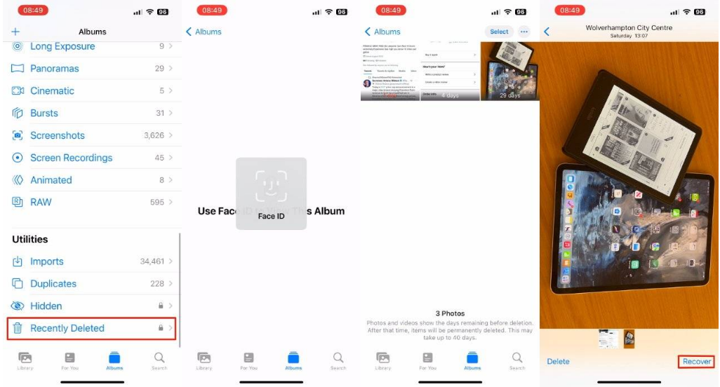 皂市镇苹果14维修分享 iPhone14 上恢复已删除的照片 