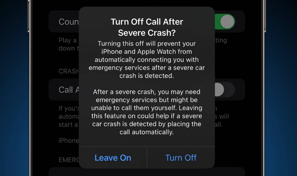 皂市镇苹果14维修分享 iPhone 14 和 Apple Watch 上关闭崩溃检测 